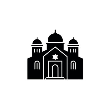 black synagogue building icon clip art preview