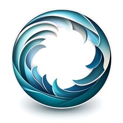 Obraz premium Abstract Swirling Blue Waves Forming A Circular Shape water ocean photo