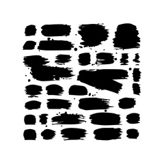 Grunge paint brush strokes vector 
