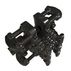 Metal abstract object,3d render