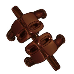Metal abstract object,3d render