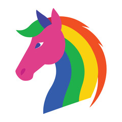 horse with a rainbow
