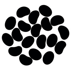 beans silhouette vector on white background.eps