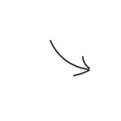 Black Curved Down Arrow Symbol