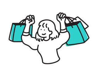 Happy woman with shopping bags