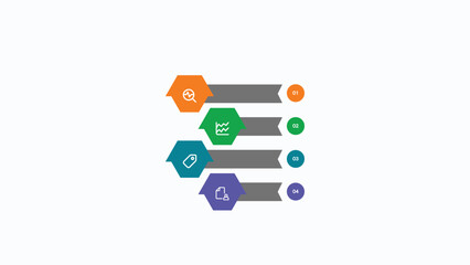 Fototapeta premium Orange Purple and Green Modern Procurement Process Flow Infographic Presentation