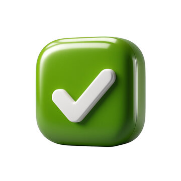 green check mark icon, check box, isolated on transparent background