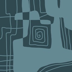 Minimal abstract image for printing. Picture for modern interiors. The picture is painted by hand on a tablet. © neurostructure