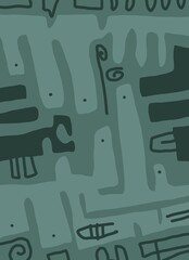 Minimal abstract image for printing. Picture for modern interiors. The picture is painted by hand on a tablet. © neurostructure