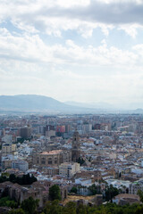 Obraz premium Panoramic view of a city with historical and modern architecture