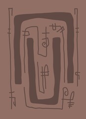 Minimal abstract image for printing. Picture for modern interiors. The picture is painted by hand on a tablet. © neurostructure