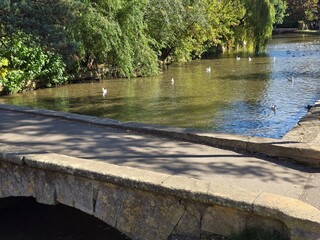 Bridge over the river Bourton on the water Cotswolds England