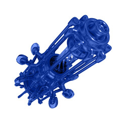 Metal abstract object,3d render