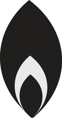 Abstract Black and White Flame Symbol