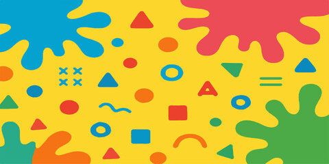 Abstract colorful seamless vector pattern design with splashes and drops collection