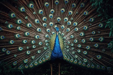 Obraz premium A colorful bird displaying its vibrant plumage amidst natural surroundings