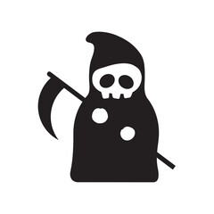 Stylized grim reaper character with scythe a spooky and iconic symbol of death and the afterlife