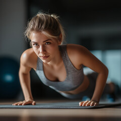 Home workout push-ups exercise