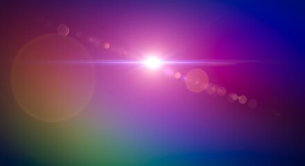 Fototapeta premium Bright Optical Light Leak with Colorful Lens Flare Effect
