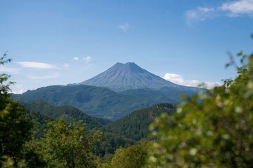 Scenic view of lush green hills