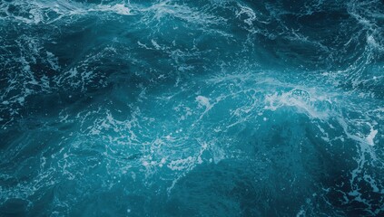 Close-up view of layered waves on a deep blue sea surface