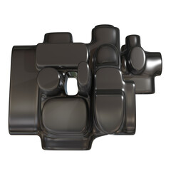Metal abstract shape, 3d render