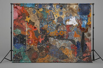 Ancient mosaic with an abstract background
