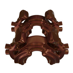Metal abstract shape, 3d render