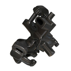 Metal abstract shape, 3d render