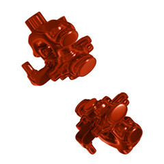 Metal abstract shape, 3d render