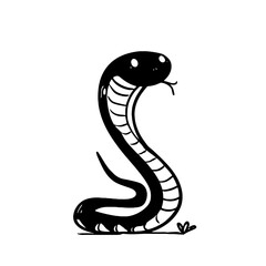 Fototapeta premium Mamba. Mamba simple black and white line art vector logo