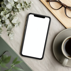 Modern smartphone on wooden table