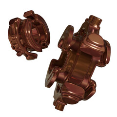 Metal abstract shape, 3d render
