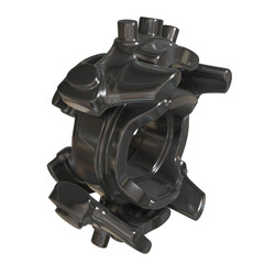 Metal abstract shape, 3d render