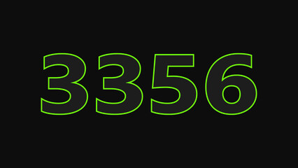 Neon glowing number illustration. on a black background. 4k illustration.