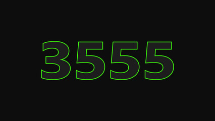 Neon glowing number illustration. on a black background. 4k illustration.