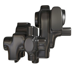 Metal abstract shape, 3d render