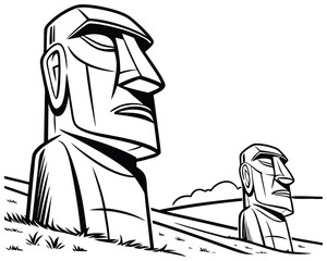 “Mysterious Moai Statues of Easter Island in Chile” Art