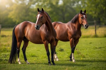 Obraz premium Breeding of Purebred Arabian Horses