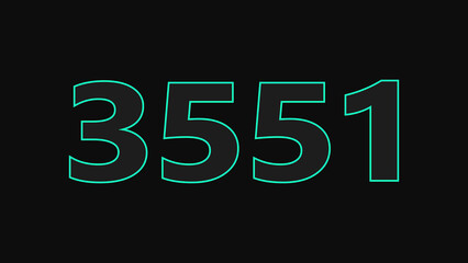 Neon glowing number illustration. on a black background. 4k illustration.