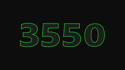 Neon glowing number illustration. on a black background. 4k illustration.