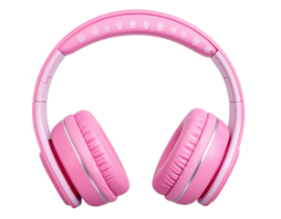Pink headphones isolated on transparent background