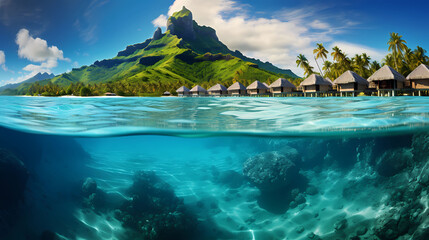 Bora Bora Island with crystal