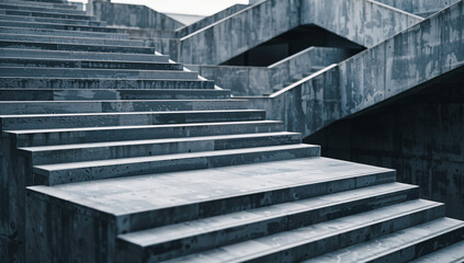 Fototapeta premium Concrete Staircase with Geometric Structures