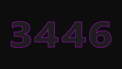 Abstract glowing neon text countdown number illustration background 4K resolution.