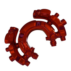 Metal abstract shape, 3d render