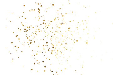 Gold Glitter Dust Spray. Golden particles. Festive Confetti Background. Greeting Design. Congratulations Card
