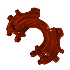 Metal abstract shape, 3d render