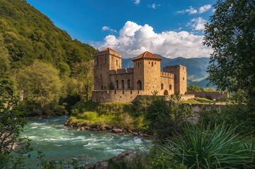 Historic Fortress on the Aragvi River