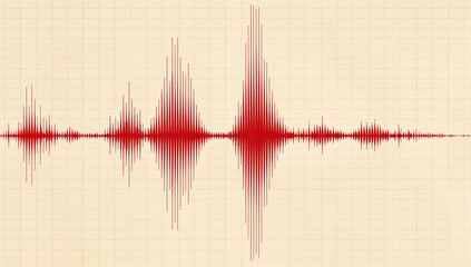 Red Waveform Graph on Grid Background